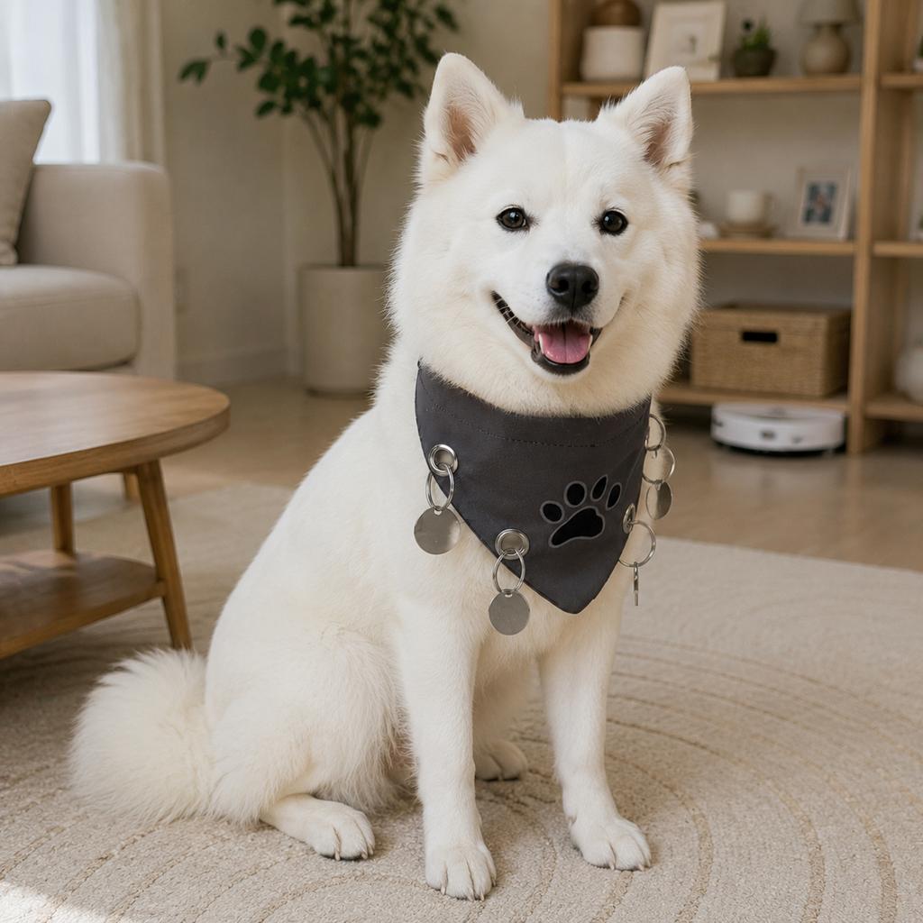 Dog Collar Outdoor Anti Lost Escape Proof Leashable Comfortable Breathable Adjustable Stain Resistant Washable Pet Scarf