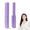 Cordless Hair Iron with Heated Temperature Adjustment USB Hair Hair Texture Straightening Hair Iron Brush 2-in-1 Brush, 150-200℃ Adjustment, Portable,