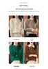 Chunky Knit Wool Women's Cardigan - Round Neck Solid Color, Diamond Plaid, Autumn/Winter Casual Jacket
