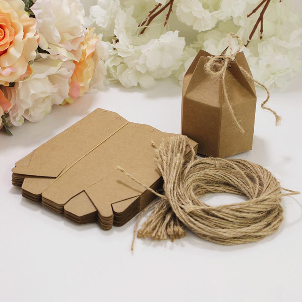 50 Stuks Zeshoekige Snoep Traktatie Doos Prachtige Cadeau Verpakking Doos voor Bruiloft Verjaardagsfeest Babyshower