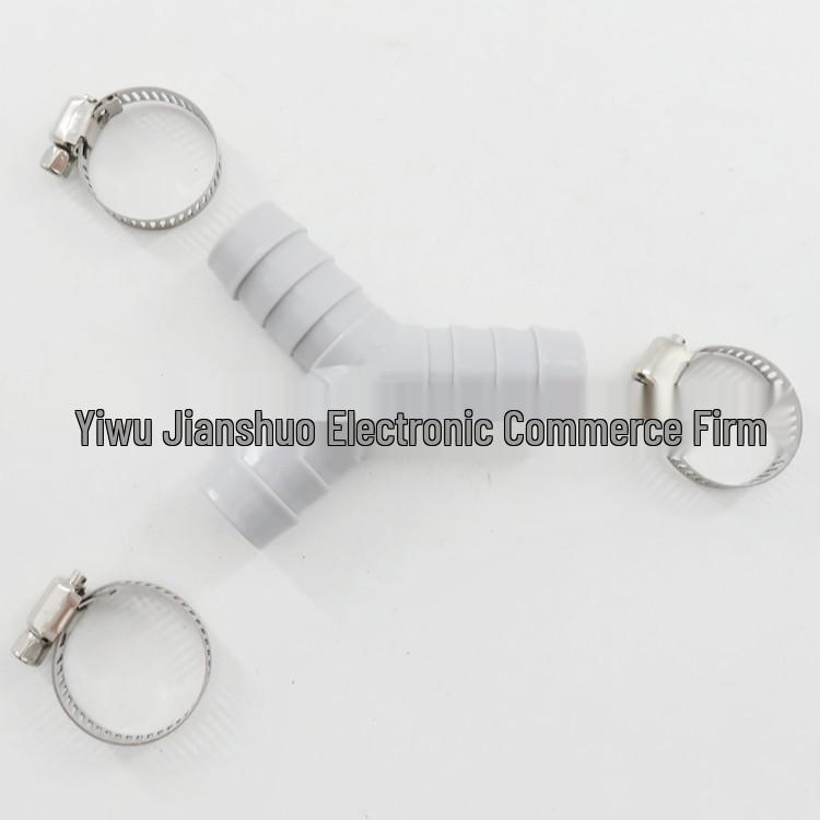 Three-Way Y-Shaped Drain Connector for Downspouts and Washing Machine Pipes