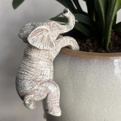Abbraccia Vaso Elefante Decorazione Bordo Cesto Fiori Design Giardino Abbraccia Vaso Elefante Per Balcone Terrazza Prato Giardino