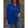 Women S Loose Fit Turn Down Collared Long Sleeve Solid Color Sweater