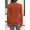 GMXIA Women's Fall Winter Pit Strip Wool Button Long Sleeve T-shirt Top