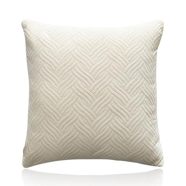 Plain Quilted Square Throw Cushion Covers For Couch Sofa Car Decorative Pillow Cover Home Office With Invisible Zipper