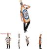 Halloween Beer Bottle Costume With Printed Pattern For Cosplay And Party Celebrations