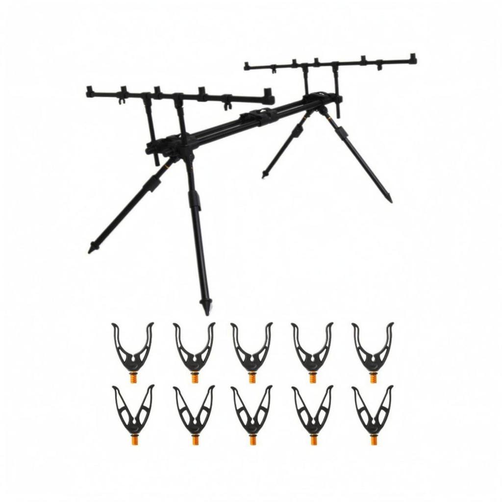 5 Rod Fishing Stand Adjustable Aluminum Rack Sturdy for Anglers