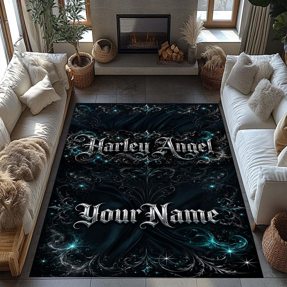 Harley-davidson Motorcycles Customize Text Carpet Design for Bedrooms Dormitory Game Room Decorate Room Antislip Carpet Office Home Decor