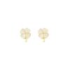 Opal Flower Ear Clips Temperament Simple Fashion Stud Earrings French Retro Niche Design Mosquito Coil Disc Painless Earrings