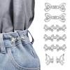 6 Sets Adjustable Pants Waist Tightener Clip for Women - Jean Waist Tightener Clip No-Sew Tool-Free Waist Buckle Sets Decorative Pant Adjuster P for