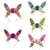 Floral Rabbit Ears Headbands Colorful Cosplay Headbands Funny Happy Easter Headdress  Children