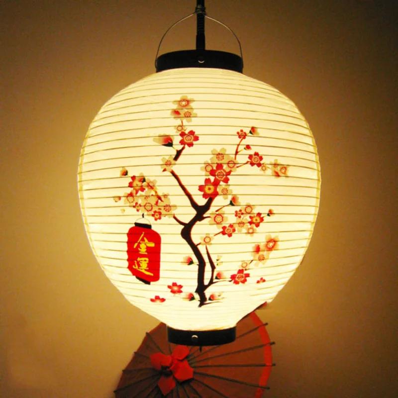 30cm Japanese Izakaya Outdoor Waterproof Decor Lanterns Sake Sushi Lamian Noodles Salmon Cuisine Restaurant Advertising Lantern