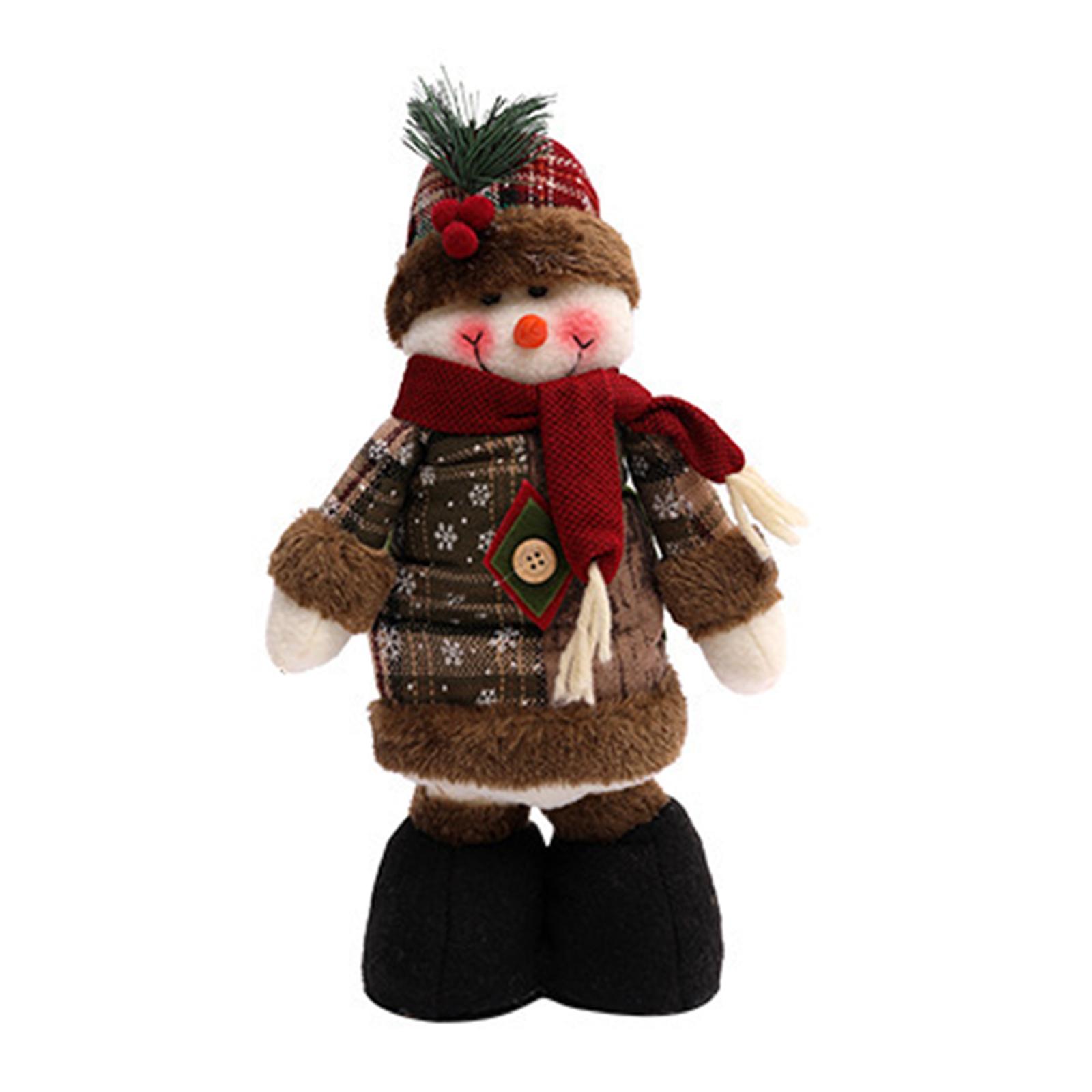 

Snowman Elk Doll Ornaments W/ Telescopic Legs Christmas Telescopic Doll Christmas Telescopic Ornament for Party Cupboard