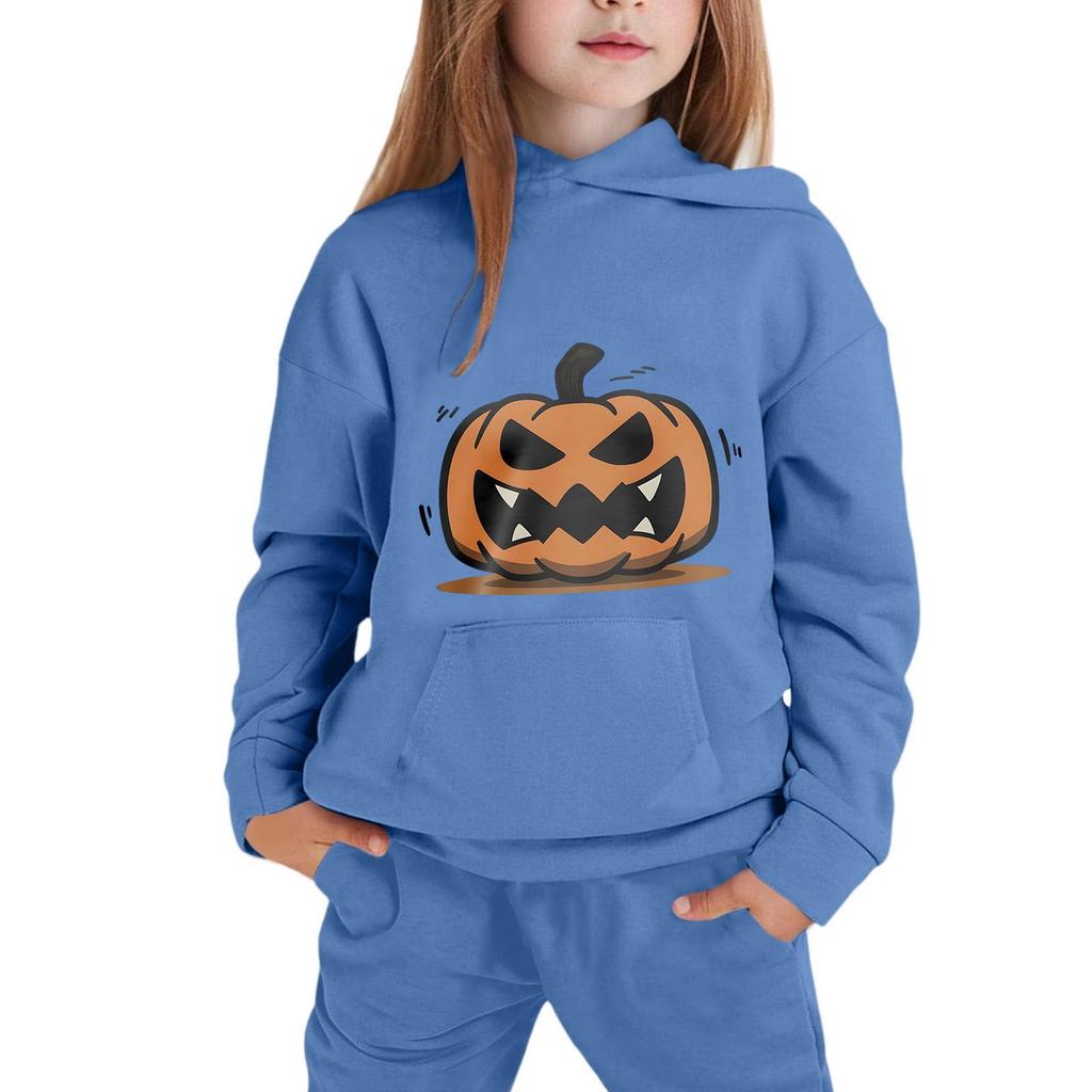 Kids Hoodie with Halloween Print - Casual Long Sleeve Pullover for Boys and Girls
