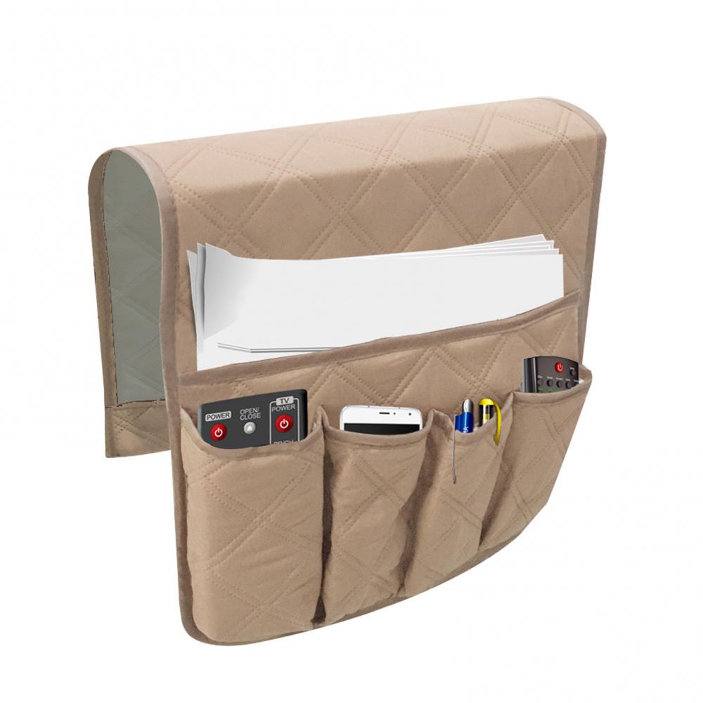 Waterproof TV Remote Control Couch Chair Arm Rest Covers 5 Pockets Sofa Armrest Storage Organizer for Phone Book Magazines