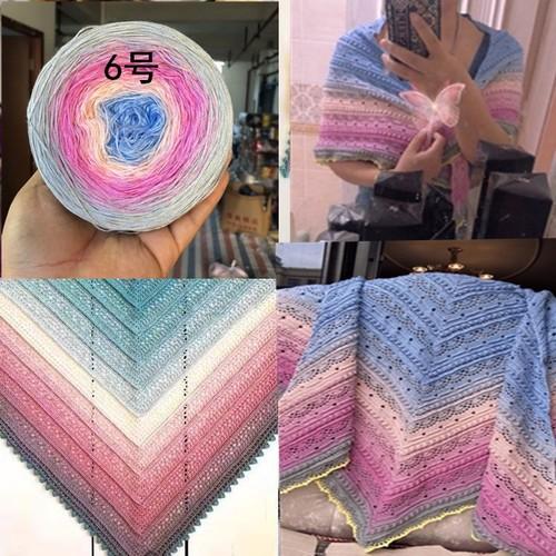 300g Organic Lace Cotton Blend Cake Roll Long Section Dyeing Yarn Hand-woven Shawl Scarf Skirt Hat Crochet Wool