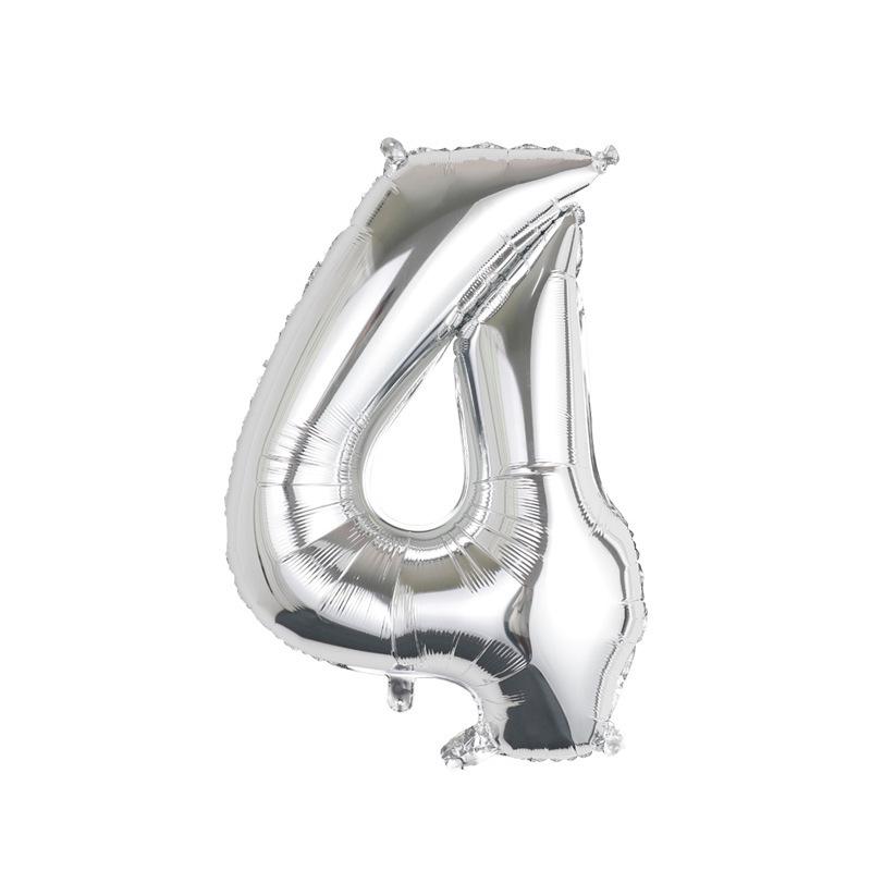 32-Inch Body Shaping Numeric Balloons - Gold & Silver, Floating Birthday & Celebration Decor