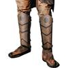 Medieval Faux Leather Leg Guards Vintage Studded Leg Gaiters with Adjustable Straps for Cosplay and LARP Enthusiasts