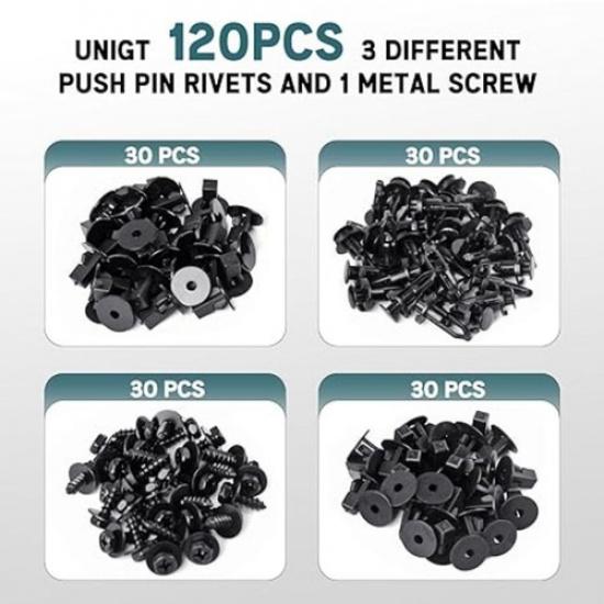 4 in 1 Body Bumper Screw Bolt with Fender Liner Clips Compatible with Wheel Well