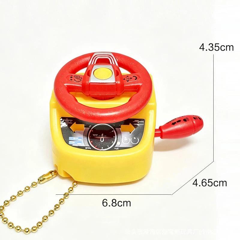 Mini Simulation Steering Wheel Keychain Children'S Car Driving Simulation Toy Decompression Keychain Pendant Backpack Decoration
