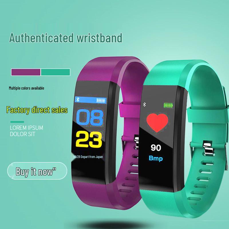 Умный браслет 115Plus: Цветной экран, Пульс, Артериальное давление, Мониторинг сна, Водонепроницаемый, Фитнес-трекер с уведомлениями синий