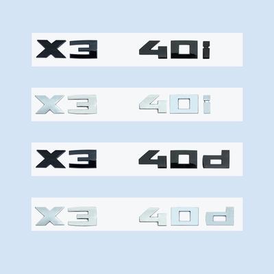 Chrome Black 3D 2,6 cm M X3M40i X3M40d Čísla ABS znak pro BMW řady X3F25 G08 G45 Logo odznak kufru auta