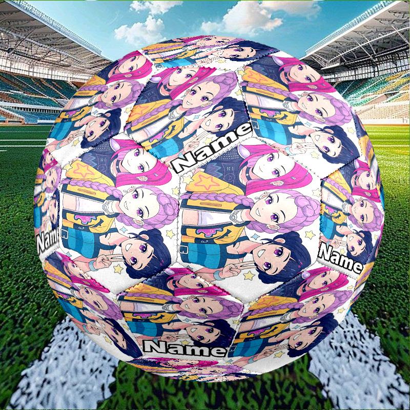 Custom Name Personalized KPop Hunters-A Print Size 5 Soccer Ball Training & Match Football, for Team, Kicking, Gift for Football Enthusiasts