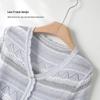 Women's Ice Silk Striped Knit Cardigan