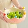 Strawberry Orange Shape Fruit Serving Plate with Forks Salad Bowl Ceramic Fruit Plate Fruit Insert