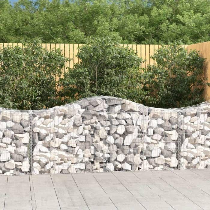 VidaXL Panier de Gabions Arqué Cage à Gabion Mur de Gabion Panier à Pierre Gabion pour Pierre Jardin Patio Extérieur 153394
