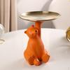 Bear Figurine Jewelry Tray Decorative Statue Sculptures Ornament Animal Sculpture Home Table