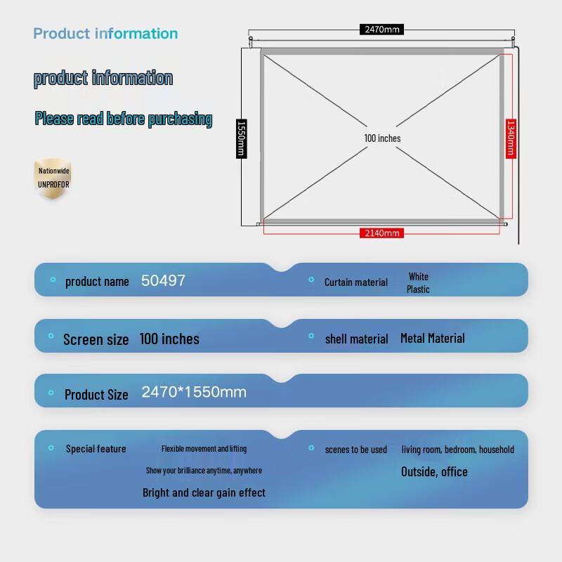 Deli Electric 16:10 Projector Screen