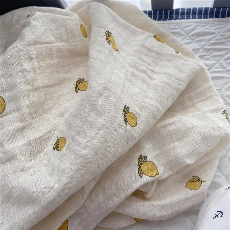 Newborn Blanket Bath Towel Fruit Baby Swaddling Blankets Muslin Baby Swaddle Wrap Organic Kids Quilts Toddler Stroller Bedding