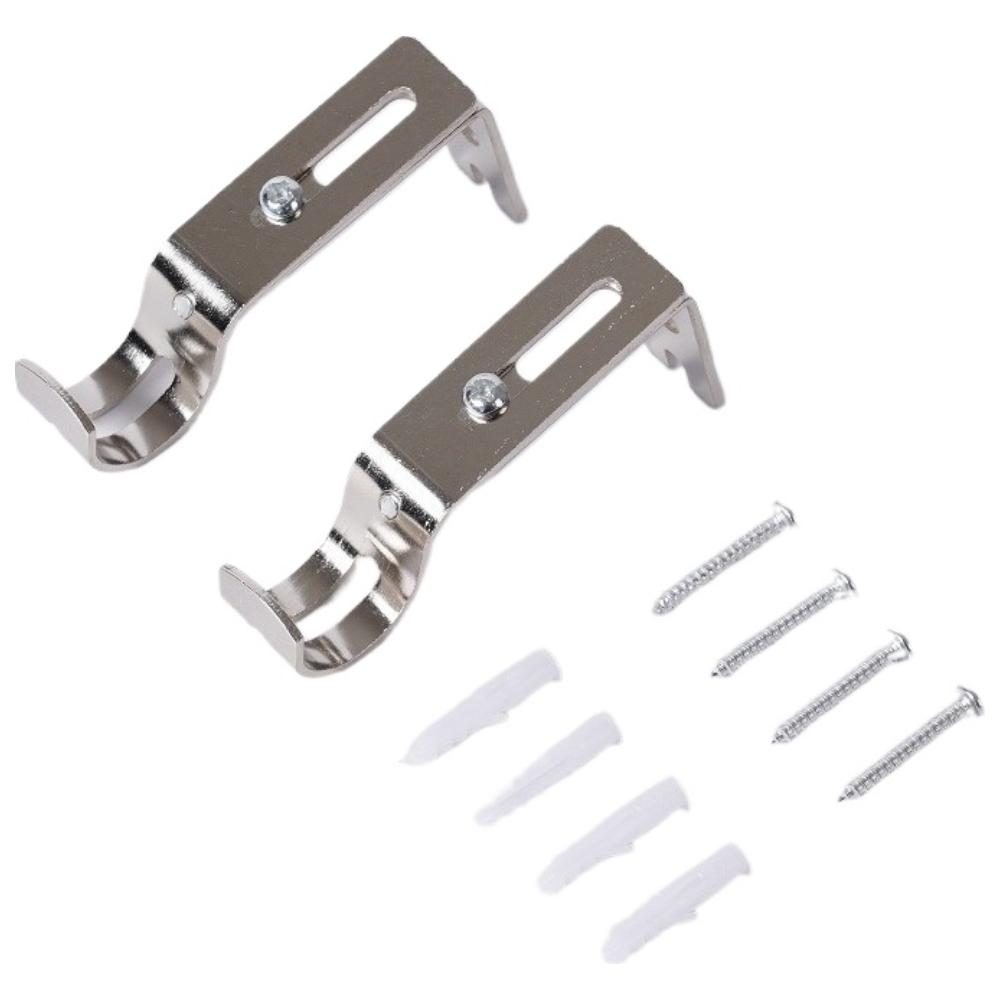 2/4pcs Wall-mounted Curtain Rod Support Extendable Metal Roman Pole Bracket Universal Adjustable Hanging Hooks