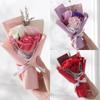 3 Heads Soap Flower Wedding Decor Gifts Mini Carnation Bouquet  Teachers' Day