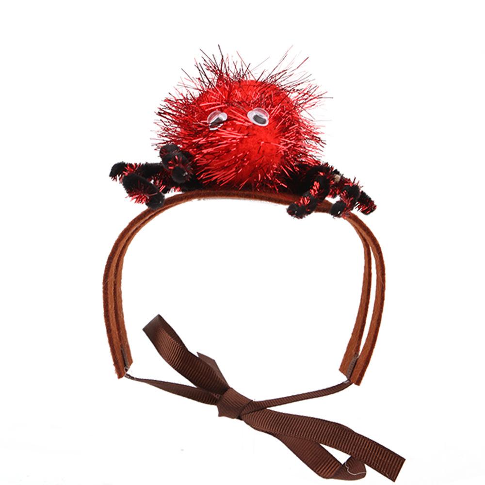 

And Festive Unique Pet Halloween Spider Headband In Red Black And Purple Designs Red Spider Headband,S