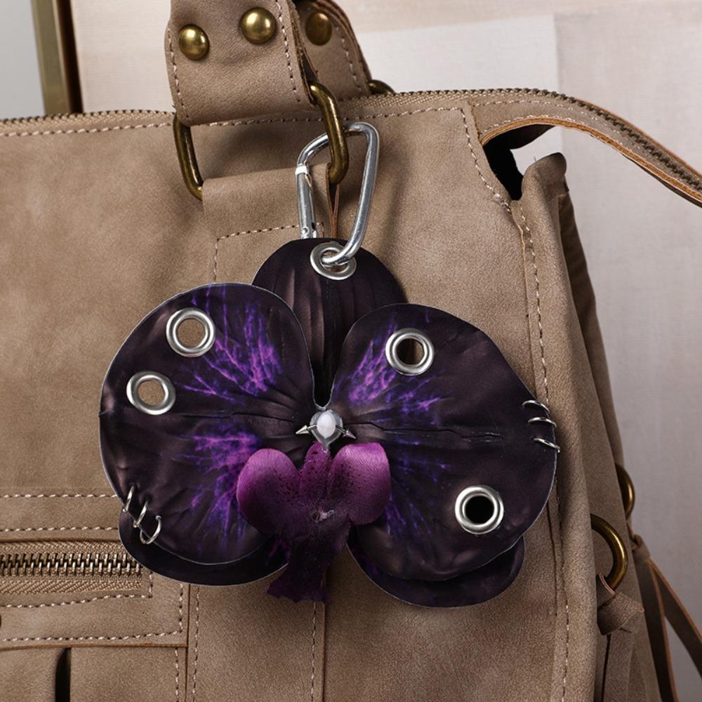Colorful Simulation Flower Keyring Simulation Flower Flower Bag Pendant Butterfly Orchid Keychain