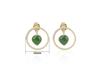 Gold-Plated 925 Sterling Silver Hetian Jade Two-Way Stud Earrings for Women with Certificate