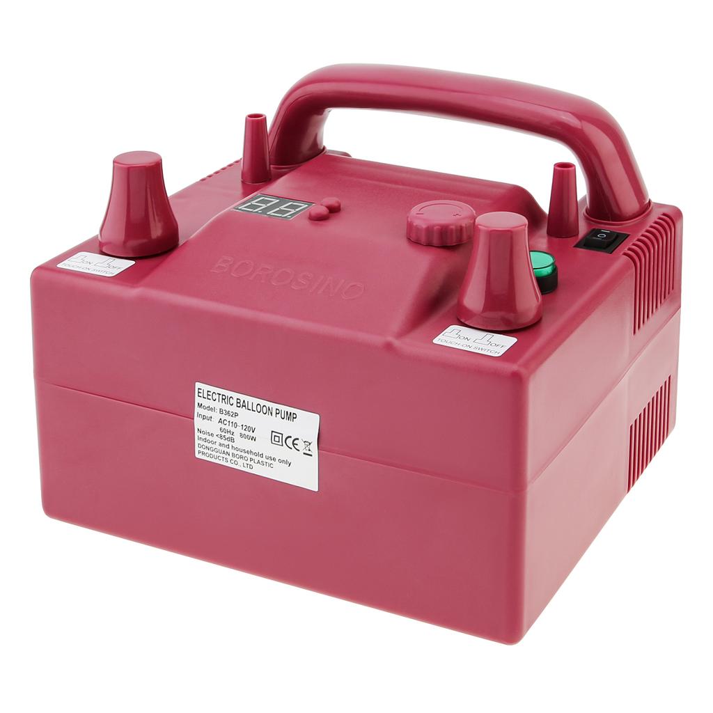 Bomba de Balão Elétrica Multifuncional com Temporizador e Quantitativa de 800 W Para Festival / Festa com 2 Bicos de Enchimento, Inflador de Balão Quadrado
