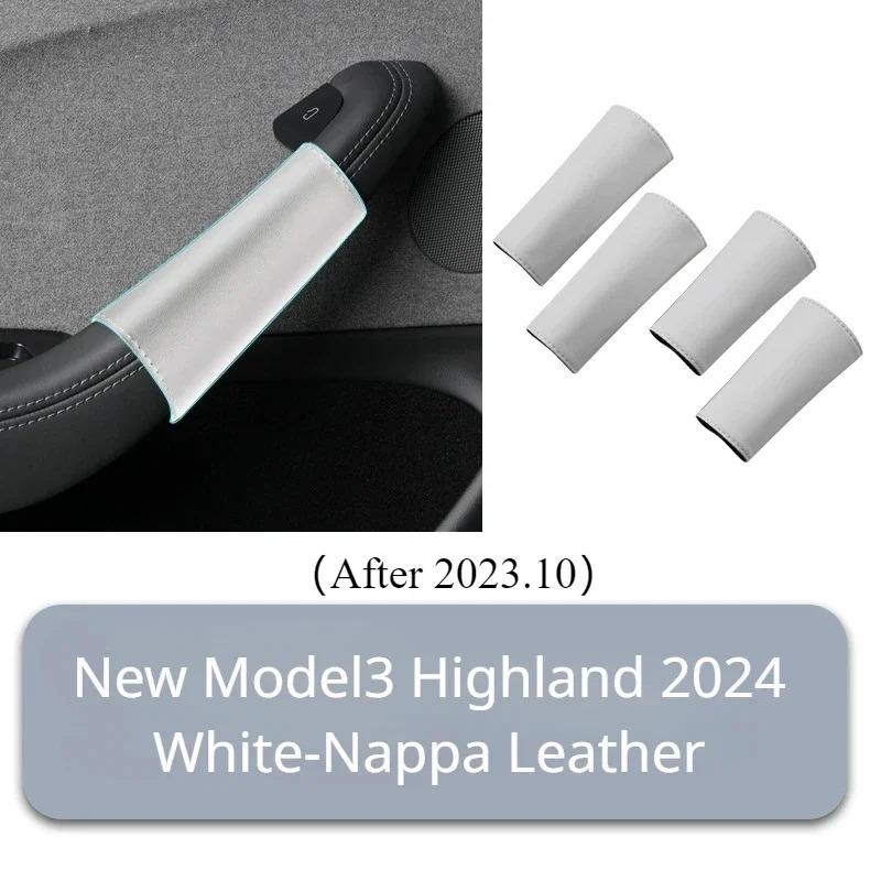 Door Inner Handle Protector Cover for Tesla Model 3 Model Y Juniper 2026 Leather Door Handle Gloves Car Interior Accessories