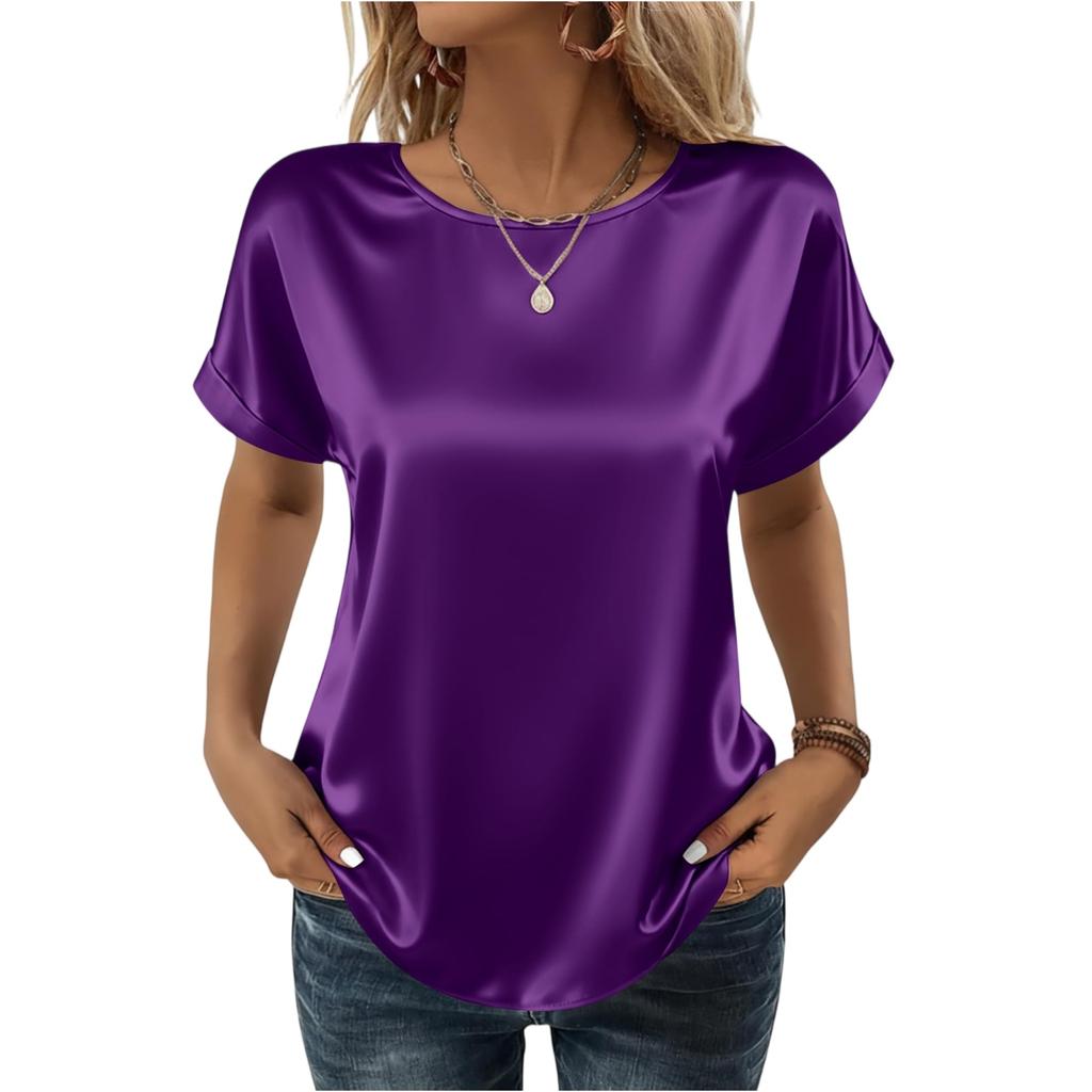 Women's Fashion Casual Round Neck Short Sleeve Shirt