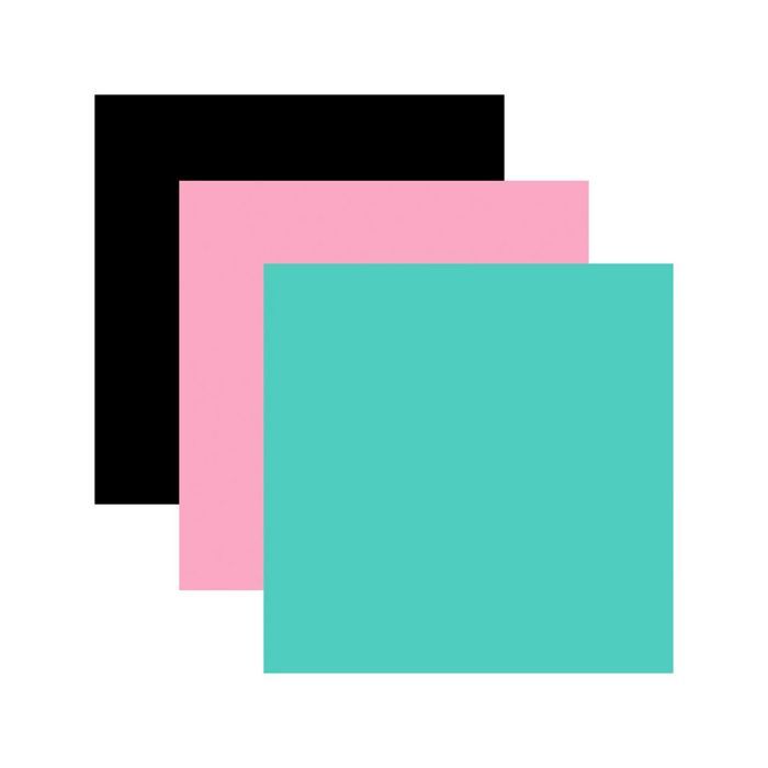 3 vinyles permanents 91 x 33 cm - menthe, noir, rose clair