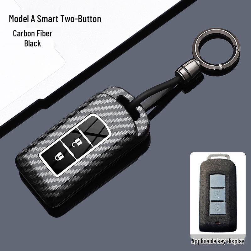 Mitsubishi Key Cover: Carbon Fiber Textured Full Coverage for Outlander, ASX, Escape, Lancer