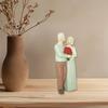 Elegant Resins Loving Elderly Couple Statue Figurine Anniversary Sculpture for Wedding Celebration Home Decors Gift