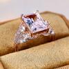 Retro Square White Zircon Finger Rings for Women Elegant Rose Gold Color Wedding Ring Jewelry Gift Valentine's Day Surprise for Wife