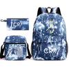 School Bag, Peripheral Printing Three-piece Set, Student School Bag, Backpack, Messenger Bag, Pencil Bag.