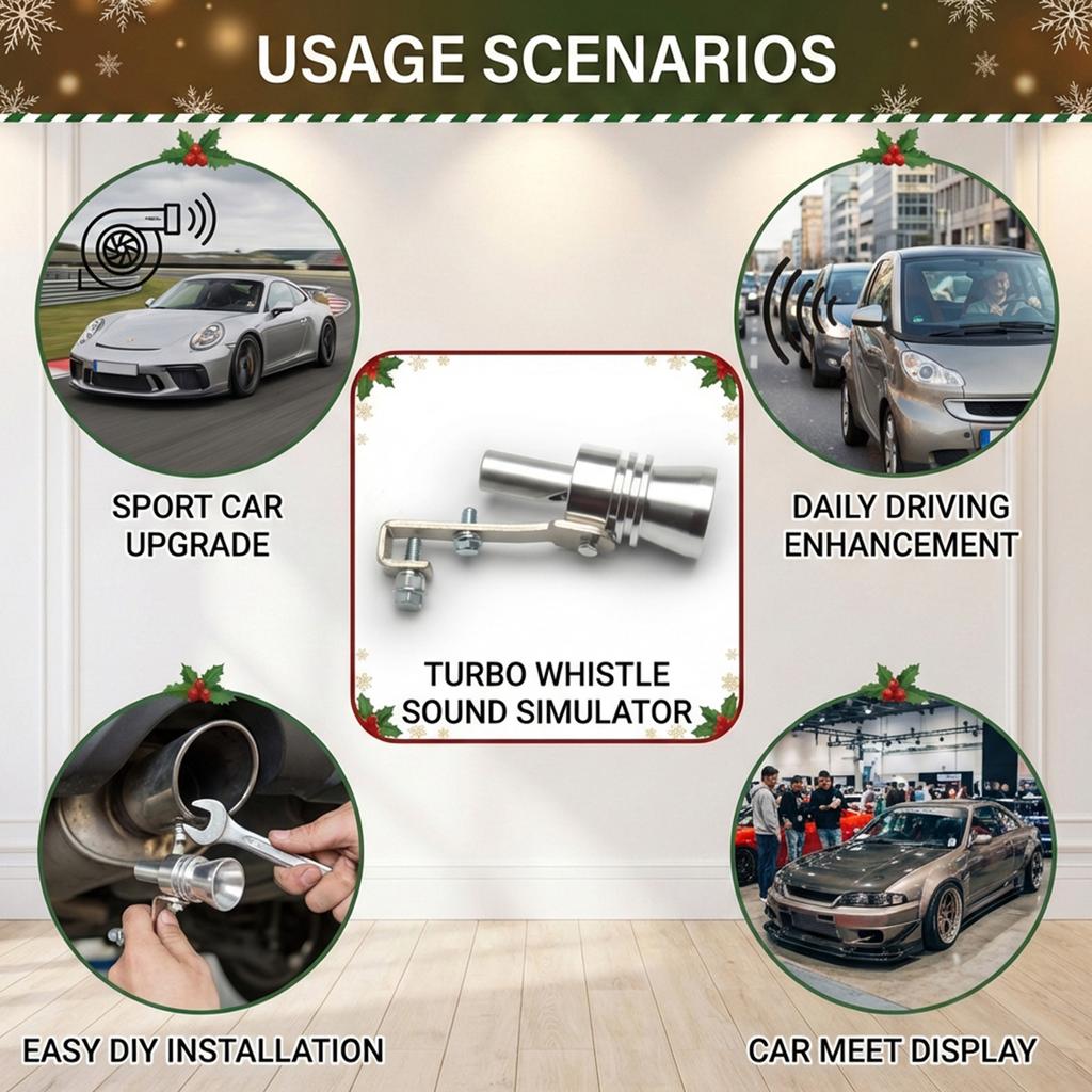 Whistle Exhaust Sound Simulator Suitable Car Modification Accessory Universal Fit for Various Car Models