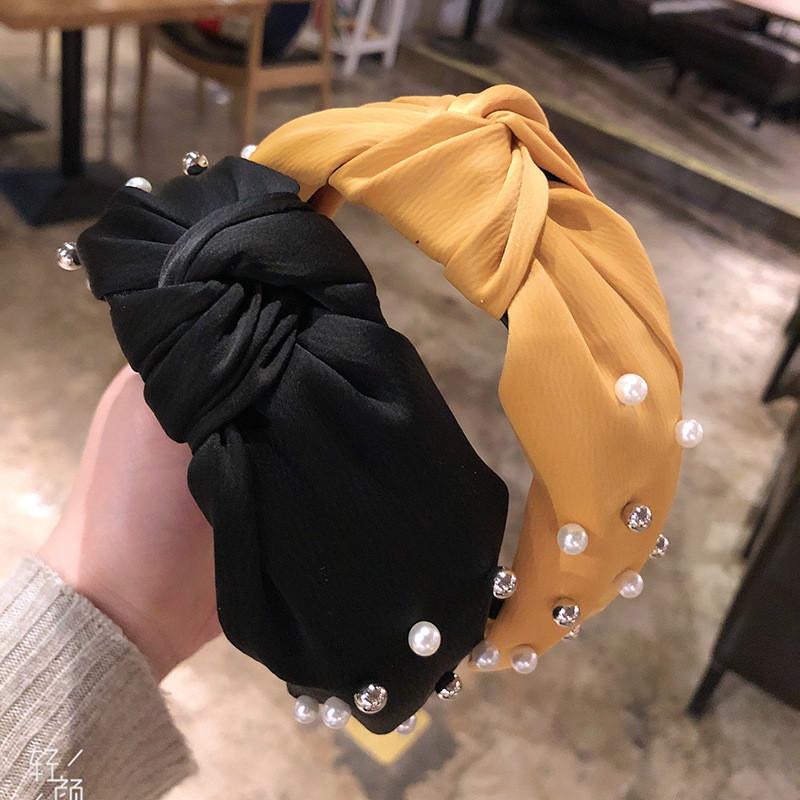Fashion Women Bow Knot Beading Hairband Hair Sweet Girls Headband