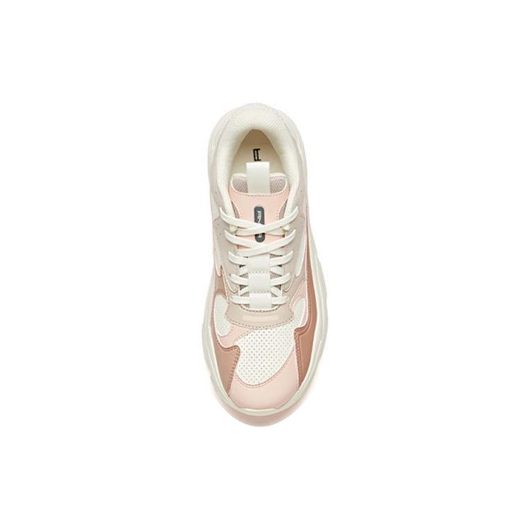 New ANTA Chunky Sneakers Women's Low Top Gray/White/Pink 12948882-3