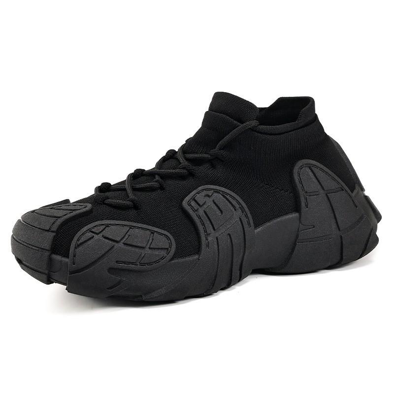 New Casual Shoes Breathable Shoes Men's Fashion Thick-soled Shoes High-top Single Shoes